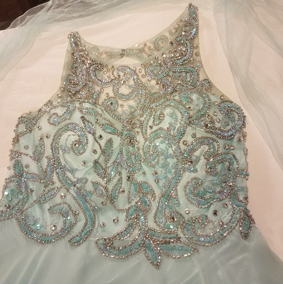 Aqua PromGirl Prom Dress Size Large - Picture 3 of 7